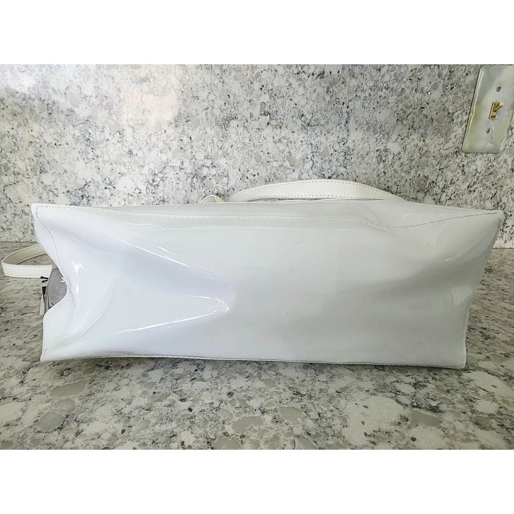 Ed Hardy Clear PVC Butterfly Beach Tote Bag & Zip Pouch Purple White 14x13x6 NWT